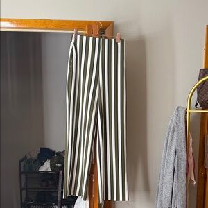 Stylish Green and White Striped Pants